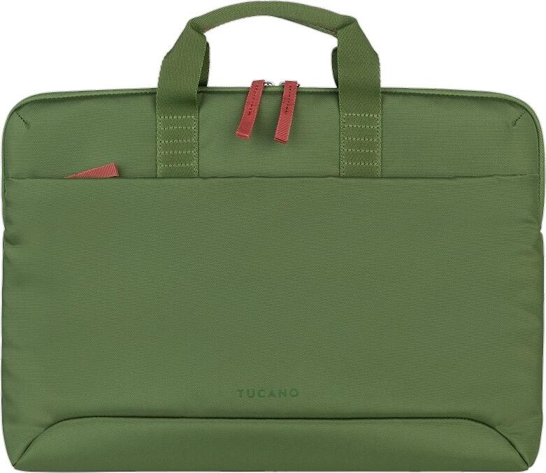 Tucano Smilza BSM15 Super-Slim Laptop Bag for 15.6 inch Laptops and MacBook Pro 16, Recycled rPET Water-Resistant Fabric, Anti-Shock Padding, Green