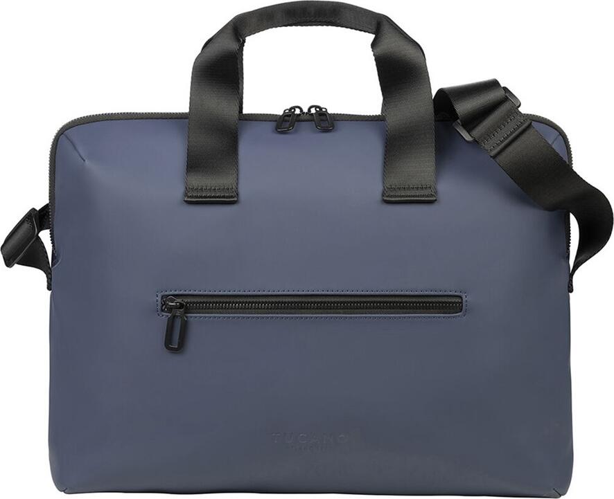 Tucano Gommo Superslim Laptop Case for 15.6 inch Laptops and 16 inch MacBook Pro, Waterproof Rubberized Neoprene, Soft Lining, Shoulder Strap, Blue