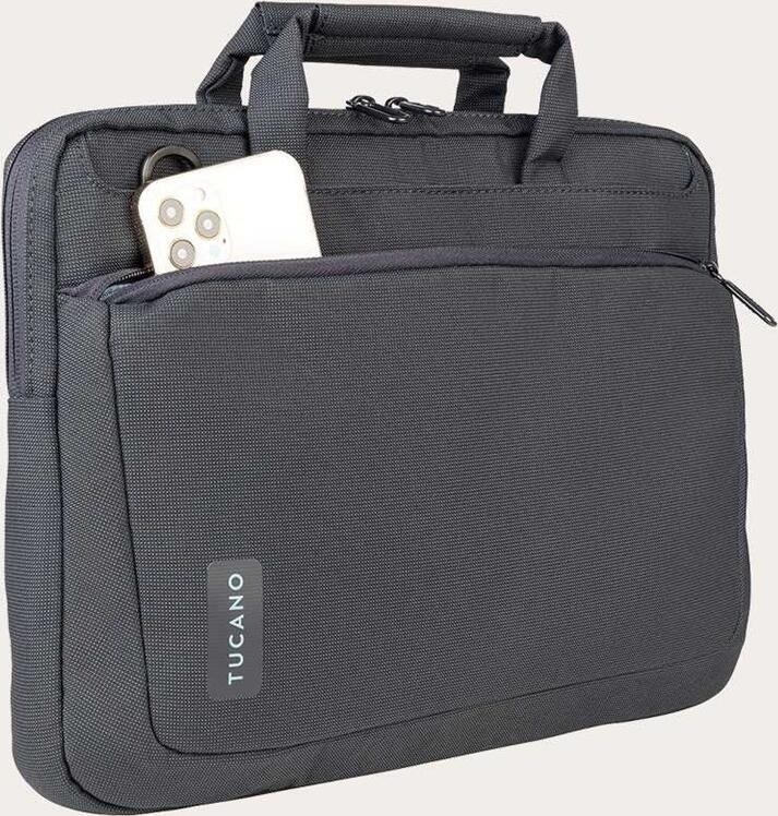 Tucano Work Out 4 Laptop Bag for 14.0 inch Ultrabooks, Recycled Water-Resistant Polyester, Soft Microfiber Lining, Trolley Strap, Anthracite