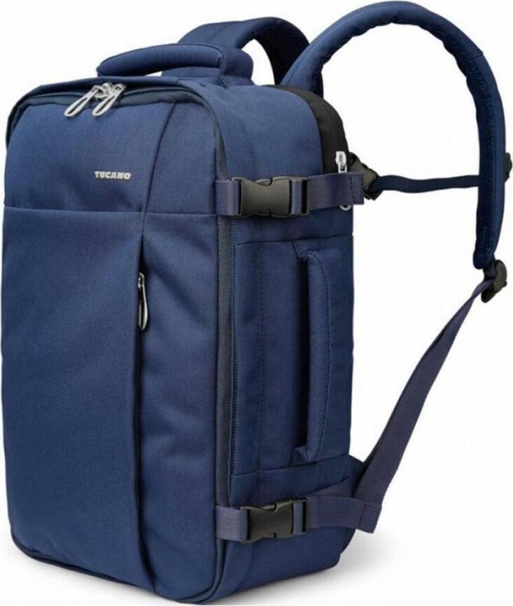 Tucano Tugo M Laptop Backpack for 15.6 inch Laptop or 16 inch MacBook Pro, Water-resistant Recycled Polyester, Cabin Size, AirTag Holder, Blue