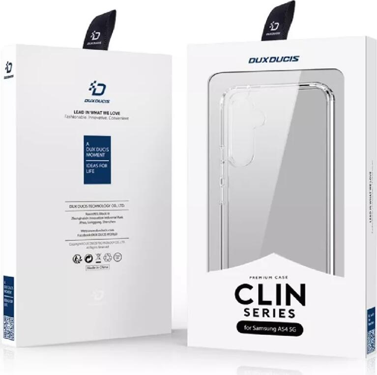 Dux Ducis Clin Series Case for Samsung Galaxy A54 5G (SM-A546B), Transparent TPU PC Shockproof Cover with Anti-Yellowing and Bubble Corners
