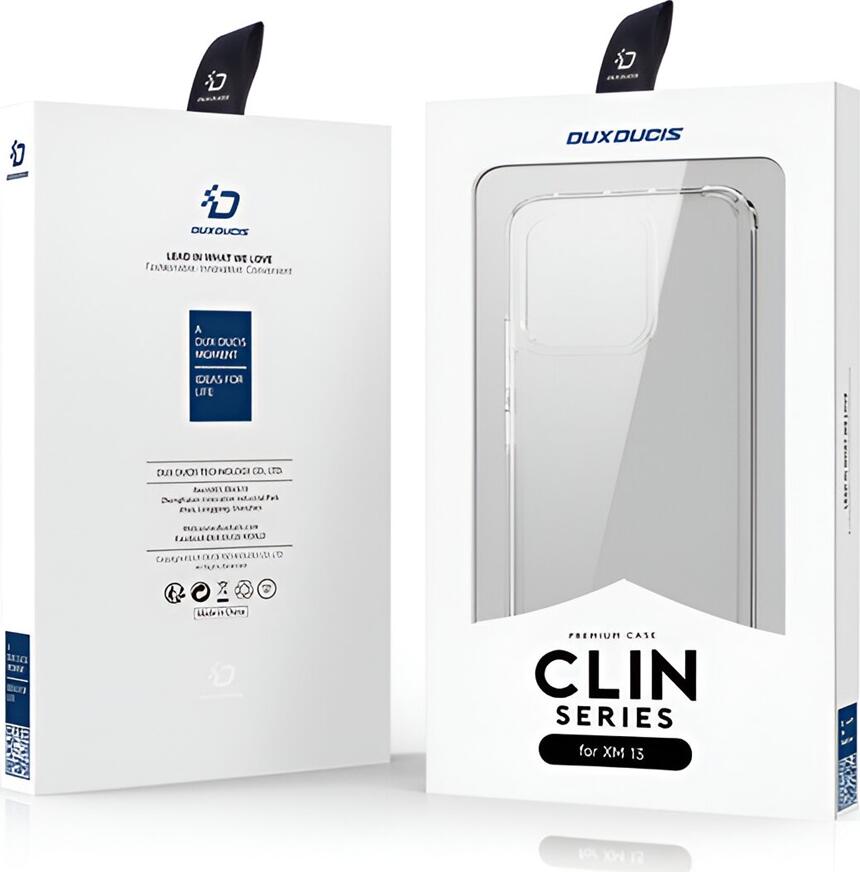 Dux Ducis Clin Case for Xiaomi 13, Clear Transparent TPU and PC Cover, Shockproof Bubble Corners, Anti-Yellowing Slim Protective Case