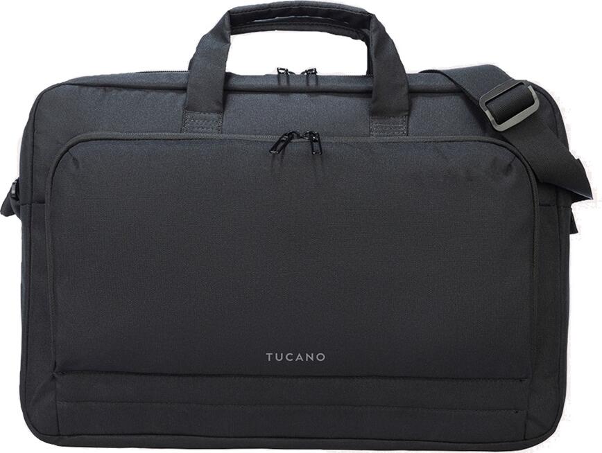 Tucano Star 17 Laptop Bag BSTN17-BK for Laptops up to 17.3 inch, Water and Shock Resistant rPET Recycled Material, Padded Compartment, Black
