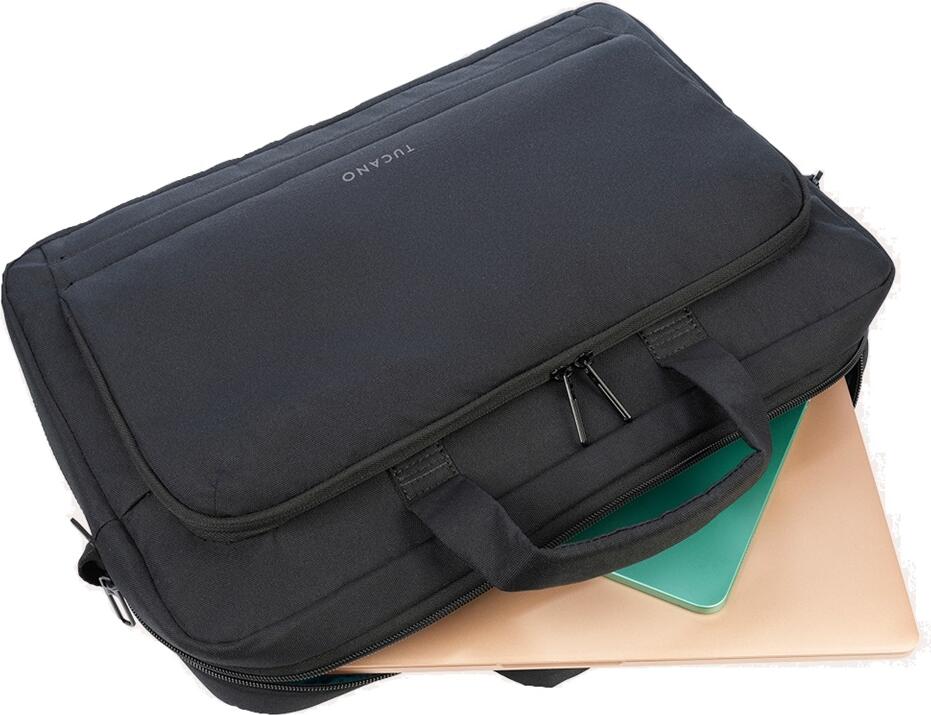 Tucano Star 17 Laptop Bag BSTN17-BK for Laptops up to 17.3 inch, Water and Shock Resistant rPET Recycled Material, Padded Compartment, Black