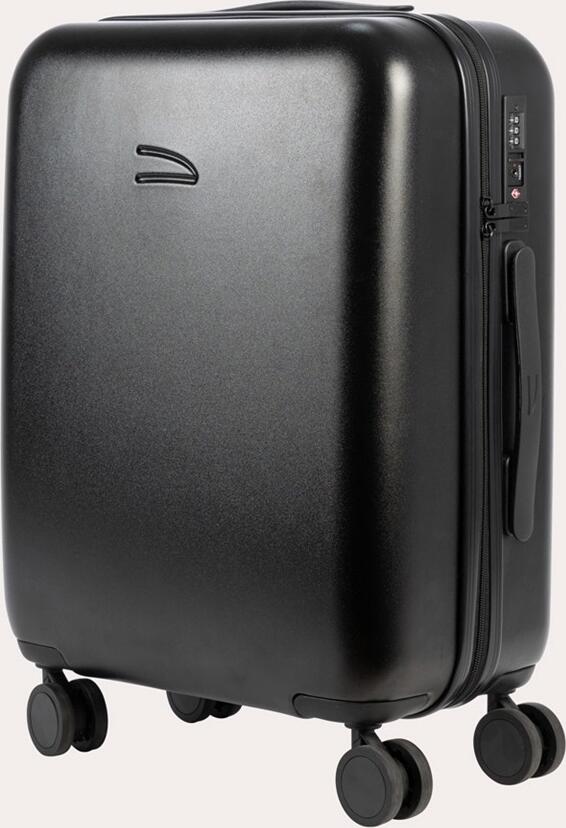 Tucano Ted Rigid S Carry-on Cabin Trolley, 40L Hard-shell Polycarbonate Suitcase, 39x55x21 cm, 4 Double 360 Rotating Wheels, TSA Lock, Black