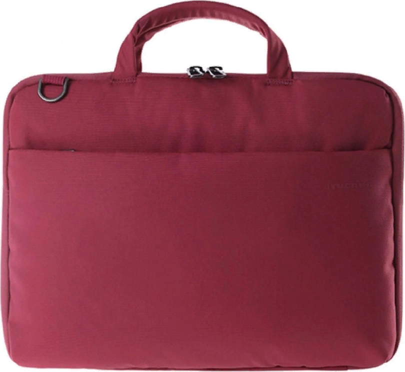Tucano Darkolor Slim Laptop Case for 14 inch Laptops and MacBook Pro 14, Recycled PET Material, Semi-Rigid Back Panel, Adjustable Shoulder Strap, Red