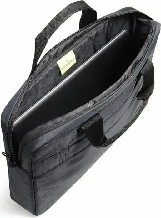 Tucano Svolta Laptop Bag for 13 inch Laptops, Water-resistant Nylon, Soft Microfiber Lining, Adjustable Shoulder Strap, Black, 350 x 270 x 55 mm