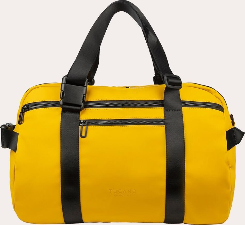Tucano Gommo Weekender Waterproof Travel Bag, Rubberized PU & Recycled PET, 45x33x25 cm, Convertible Backpack with Padded Shoulder Strap