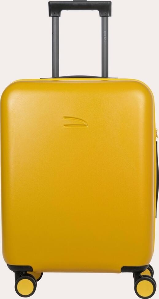 Tucano Ted Rigid S Hard-shell Suitcase, 40L, Polycarbonate, 39x55x21 cm, 4 Double 360 Rotating Wheels, TSA Lock, Telescopic Handle, Yellow