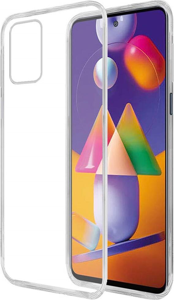Helmet Clear TPU Soft Case for Samsung Galaxy M31s, Shockproof Transparent Protective Cover with Raised Edges and Anti-Slip Texture