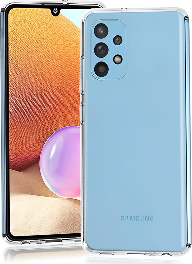 Helmet Case for Samsung Galaxy A32, Clear Transparent TPU Shock-Absorbent Flexible Protective Cover, Scratch-Resistant Minimalist Slim Case