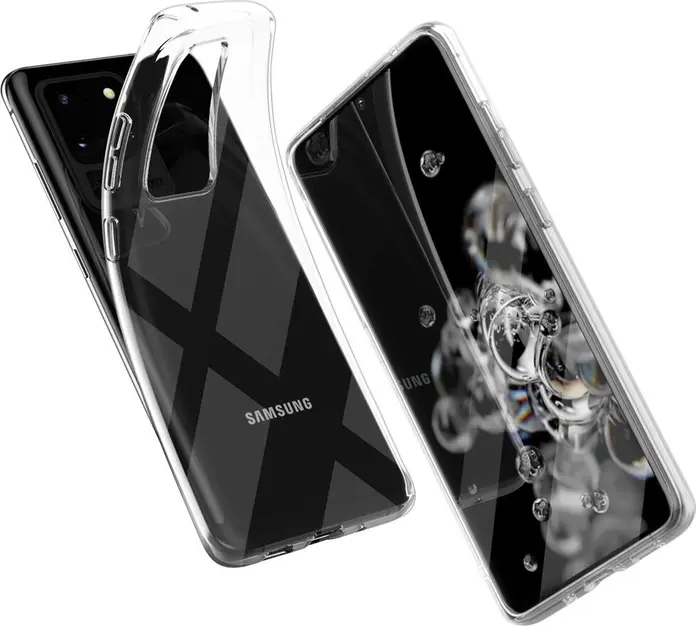 Transparent TPU Case for Samsung Galaxy S20 Ultra, Shock-Absorbing Flexible Protective Cover, Scratch-Resistant Minimalist Slim Shell with Raised Edges