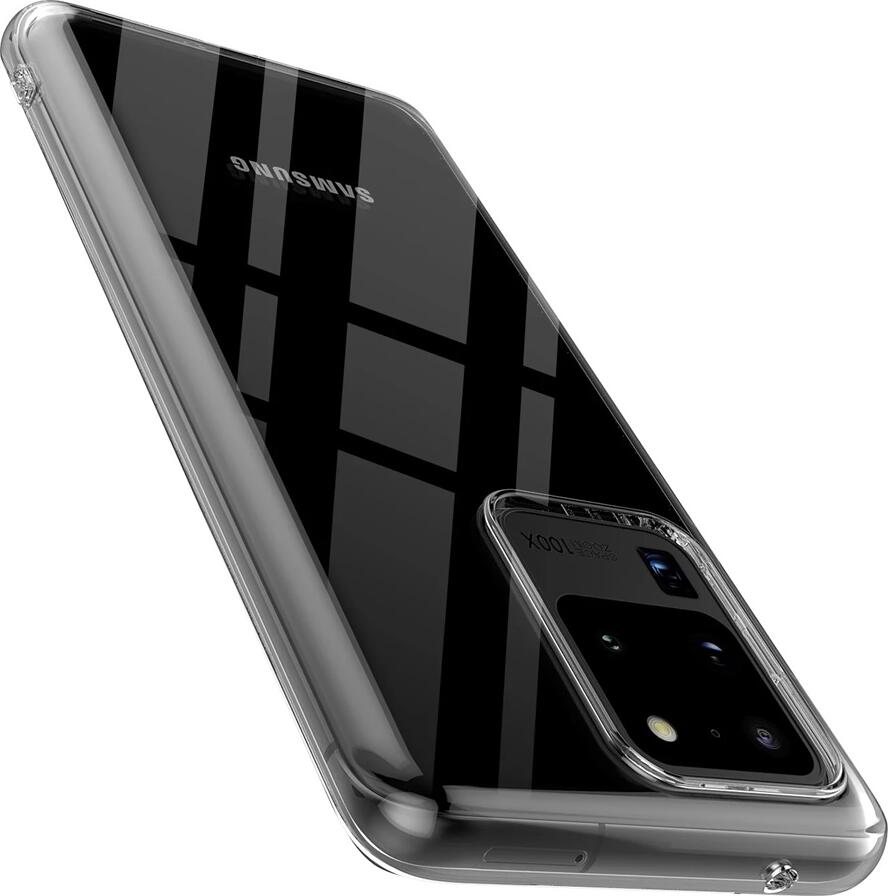 Transparent TPU Case for Samsung Galaxy S20 Ultra, Shock-Absorbing Flexible Protective Cover, Scratch-Resistant Minimalist Slim Shell with Raised Edges