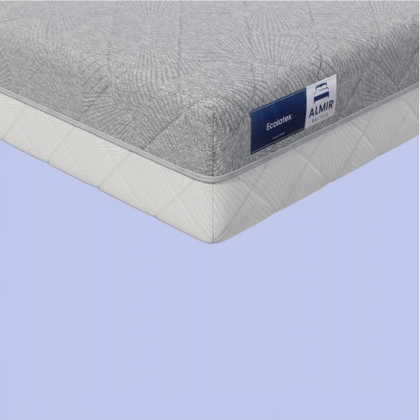Almir EcoLatex Orthopedic Mattress, 140x200 cm, 24cm Height, Pocket Springs, Ecological Latex and Coconut Fiber, Dual-Sided Firmness, Hypoallergenic Jacquard Cover