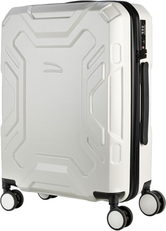 Tucano Iron Rigid S Hard Shell Suitcase, 40L, Polycarbonate Impact Resistant, 4 Double 360 Rotating Wheels, TSA Lock, Telescopic Handle, White