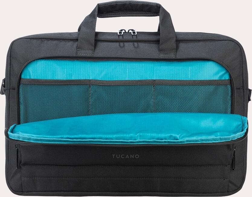 Tucano Star BSTN-BK Laptop Bag for 15.6 inch Laptops and MacBook Pro 16, Recycled PET Material, Padded Compartment, Adjustable Strap, Black