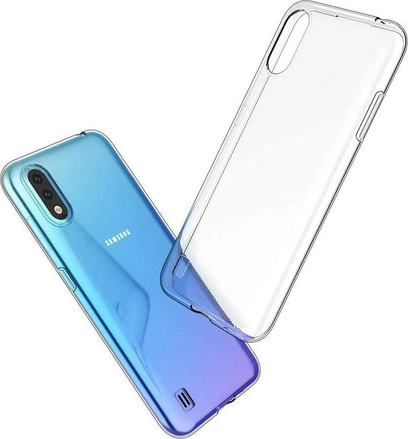 Clear TPU Soft Case for Samsung Galaxy A01, Flexible Shockproof Transparent Protective Cover, Anti-Slip Slim Design with Raised Edges
