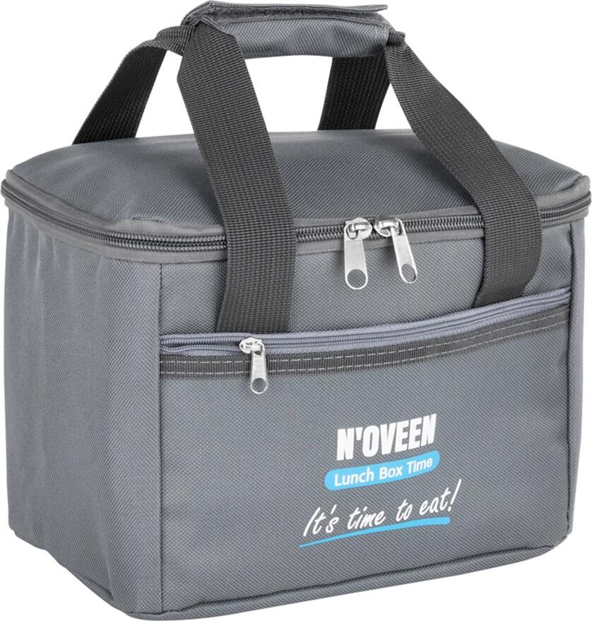 N'OVEEN LBB2 Thermal Lunch Bag for LB3xx and LB4xx Series, Aluminum Foil Insulation, Polyester, 16x17x23 cm, with Shoulder Strap and Pockets, Grey