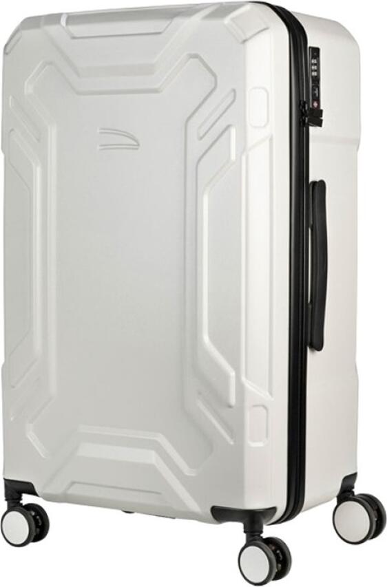 Tucano Iron Rigid M BTRIR-M-W Hard Shell Check-in Trolley, 72L Polycarbonate Suitcase, 4 Double 360 Rotating Wheels, TSA Lock, 41x67x28 cm