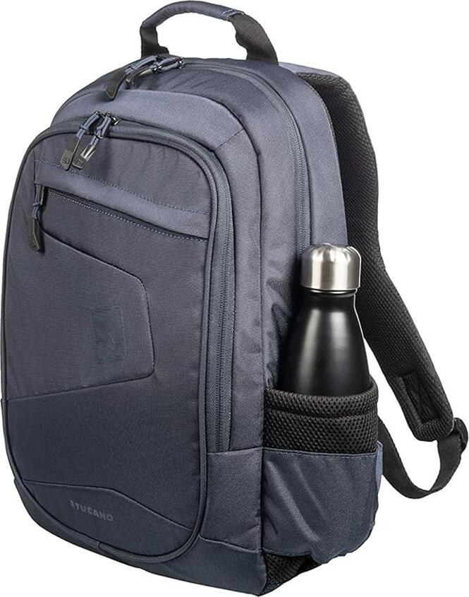 Rucsac Laptop Tucano Lato BKLAS15 pentru Laptopuri de 15.6 inch si MacBook Pro 16, Poliester Reciclat Rezistent la Apa, Curea Trolley, Culoare: Albastru