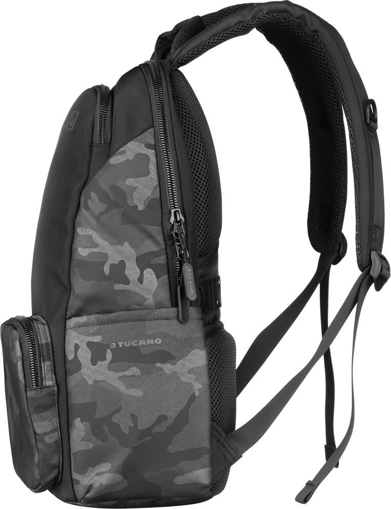 Tucano Terras Camouflage BKTER15-CAM-G Laptop Backpack for 15.6 inch Laptops and MacBook Pro 16, Water-Resistant Technical Polyester, Grey