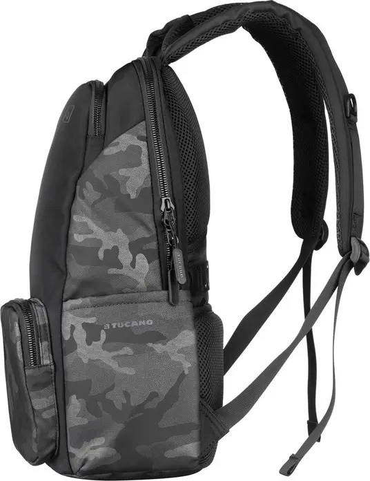 Tucano Terras Camouflage BKTER15-CAM-G Laptop Backpack for 15.6 inch Laptops and MacBook Pro 16, Water-Resistant Technical Polyester, Grey