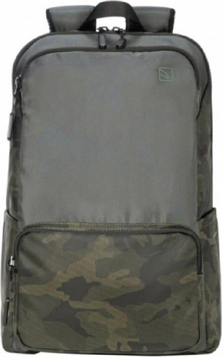 Tucano Terras Laptop Backpack for 15.6 inch Laptops and MacBook Pro 16, Water-Resistant Polyester, Padded Compartments, Trolley Strap, Military Green