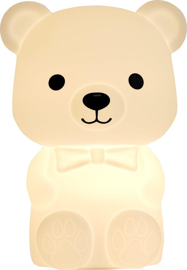 Cute Series Bear Silicone Night Light, Rechargeable LED Lamp with 1200mAh Battery, Soft-Touch Non-Toxic Silicone, Warm 3000K Diffused Light, USB Charging