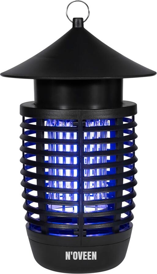 Noveen IKN7 Professional Insect Killer Lamp, 7W UVA 365nm, IPX4 Waterproof for Outdoor Use, Metal and ABS Plastic, Coverage up to 55m2, Black
