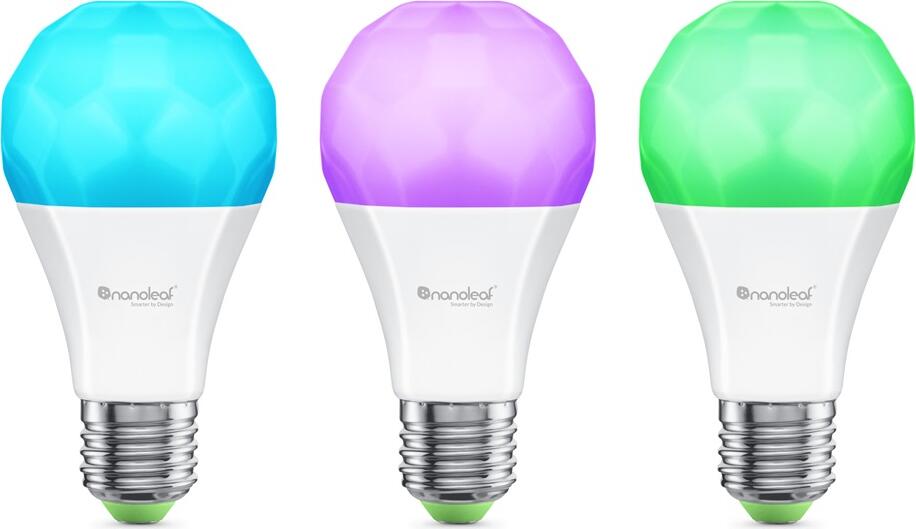 Bec Inteligent Nanoleaf Essentials Smart A19 E27, 1100lm, 9W, Alb Reglabil 2700K-6500K, 16M+ Culori, Matter, Thread, Bluetooth, Apple HomeKit, Google, Alexa
