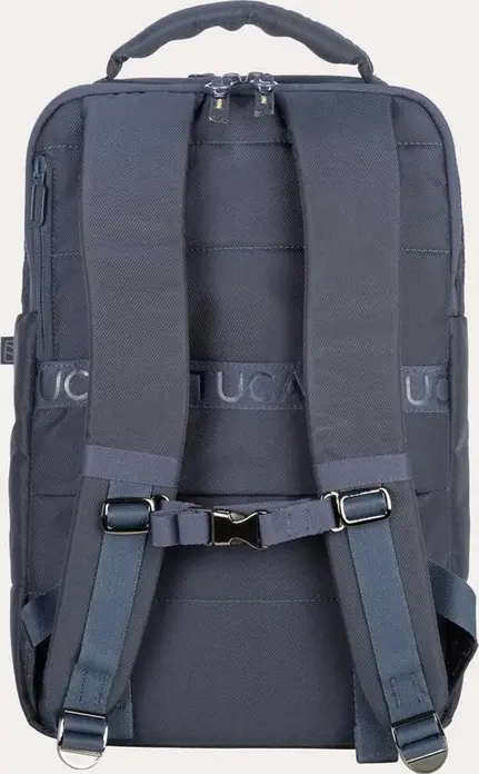 Tucano Astra Laptop Backpack for 15.6 inch Laptops and MacBook Pro 16, Recycled Twill Fabric, Ventilated Back, Trolley Strap, Blue