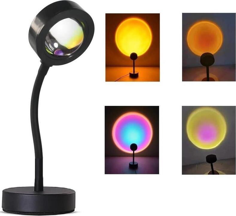 AccExpert Helmet Sunset Projection Lamp 360 Degree Rotating LED Light, Mix Color