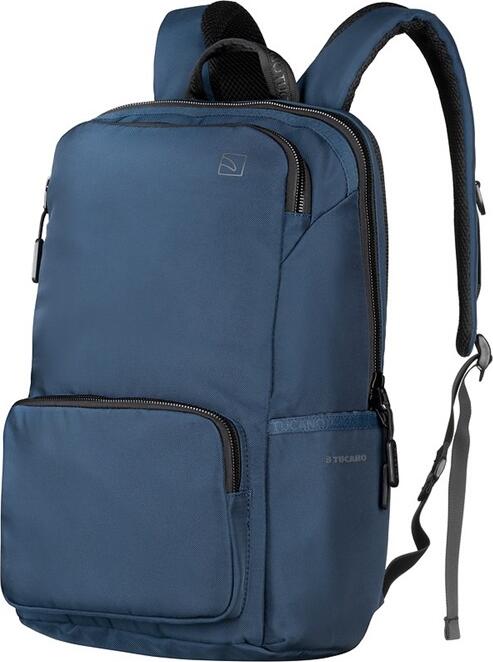 Rucsac Laptop Tucano Terras pentru Laptop 15.6 inch si MacBook Pro 16 inch, Poliester Rezistent la Apa, Compartimente Matlasate, Husa Ploaie, Albastru