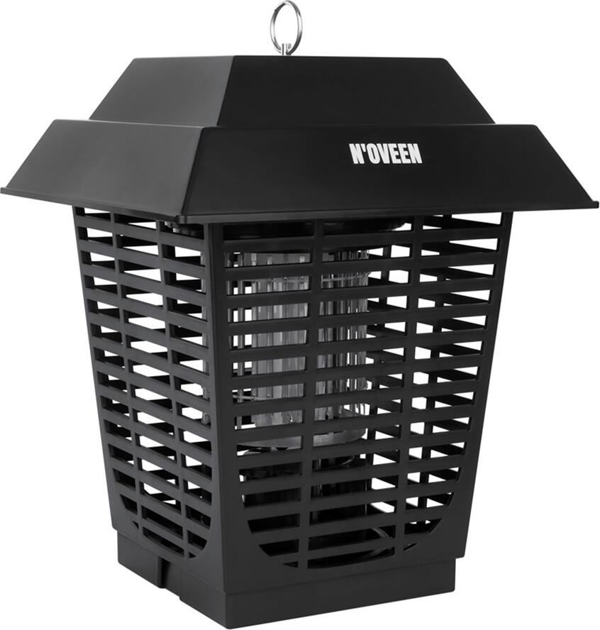 Lampion Profesional Distrugator de Insecte Noveen IKN22, Tub UVA 22W, Protectie IPX4 Rezistent la Apa, Acoperire 130m2, Metal si ABS, Negru