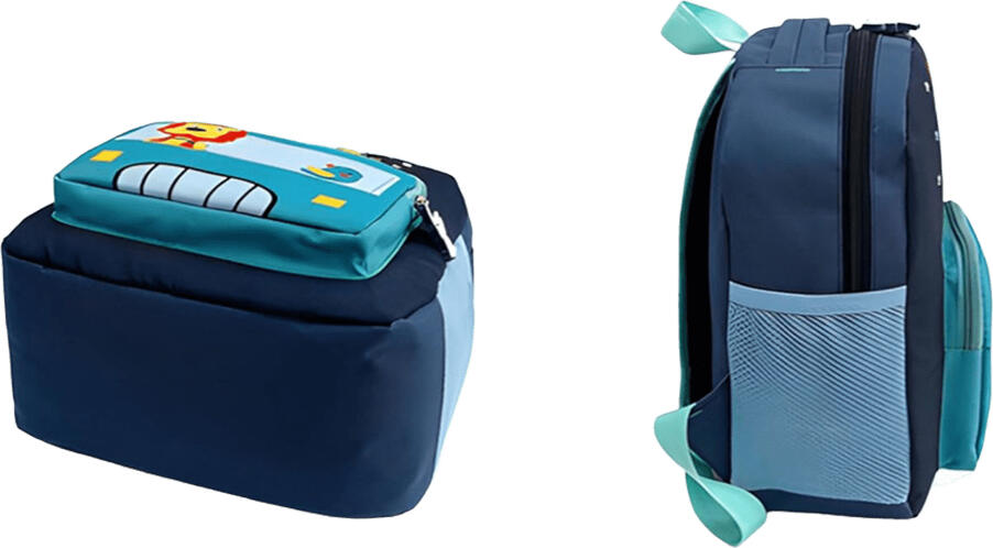 Rucsac Copii Rezistent la Apa cu Imprimeu Leu Albastru, Poliester de Inalta Calitate, 310x300x40mm, Curele Reglabile Imbatosite, Compartiment Principal si Buzunar