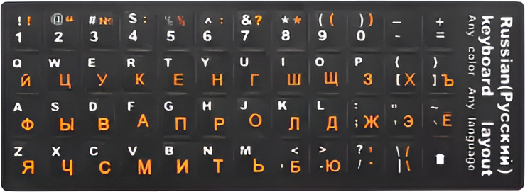 Helmet RU Layout,Black WaterProof Stickers for PC, Laptop