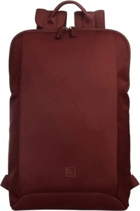 Tucano Flat Slim M Laptop Bag for 13 inch Laptops and Tablets, Water-resistant Polyester, Padded Adjustable Shoulder Strap, Burgundy