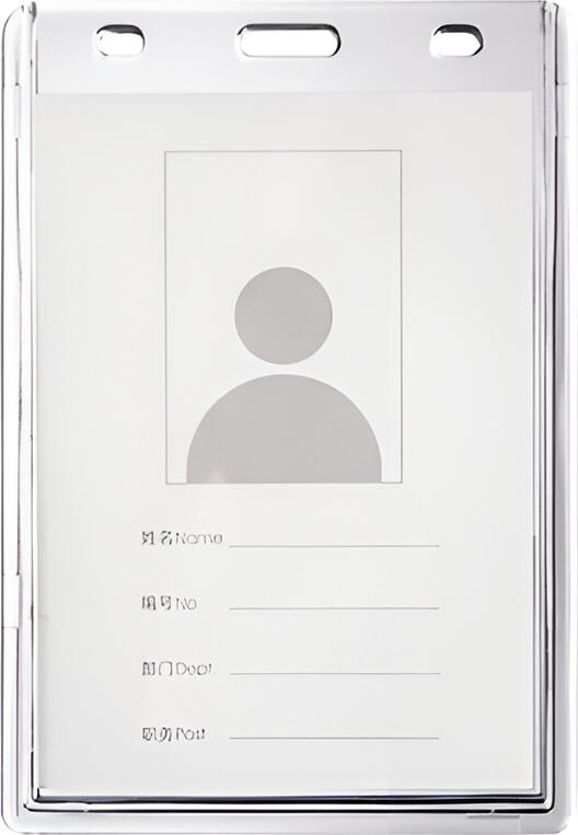 AccExpert Vertical Card Holder ID Badge Pouch, Transparent Flexible PVC, 74x105mm, Shockproof Pager Case with Belt and Lanyard Slot, 2 IC Card Capacity