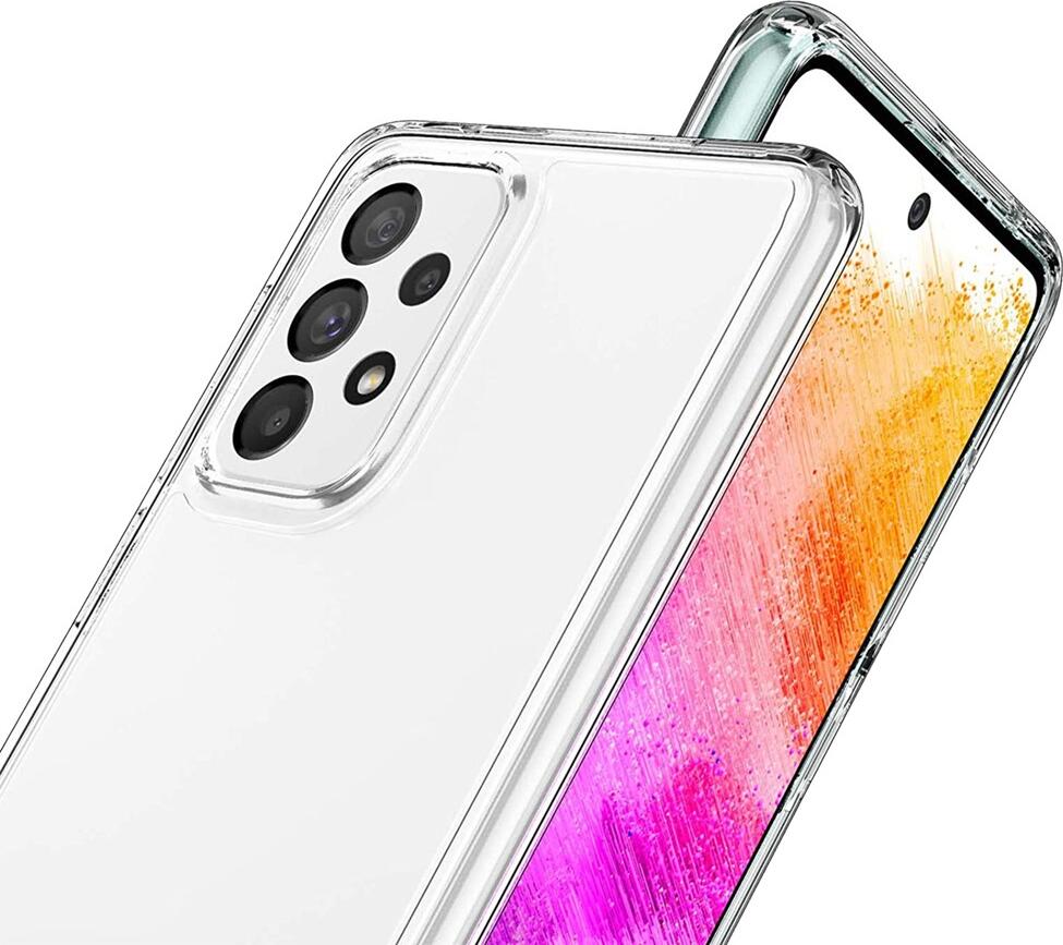 Чехол Helmet Case для Samsung Galaxy A73, прозрачный гибкий силиконовый бампер из TPU, противоударный и защитный кейс с приподнятыми краями