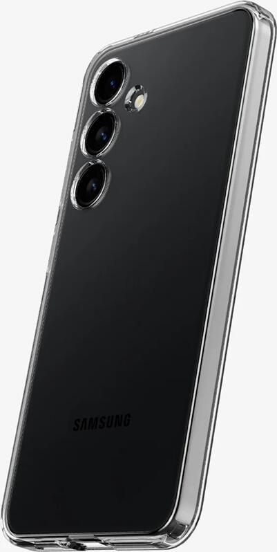 WOO Clear Case for Samsung Galaxy S24 Plus, Transparent Flexible TPU Shock-Absorbent Protective Cover, Anti-Slip Slim Design with Raised Edges