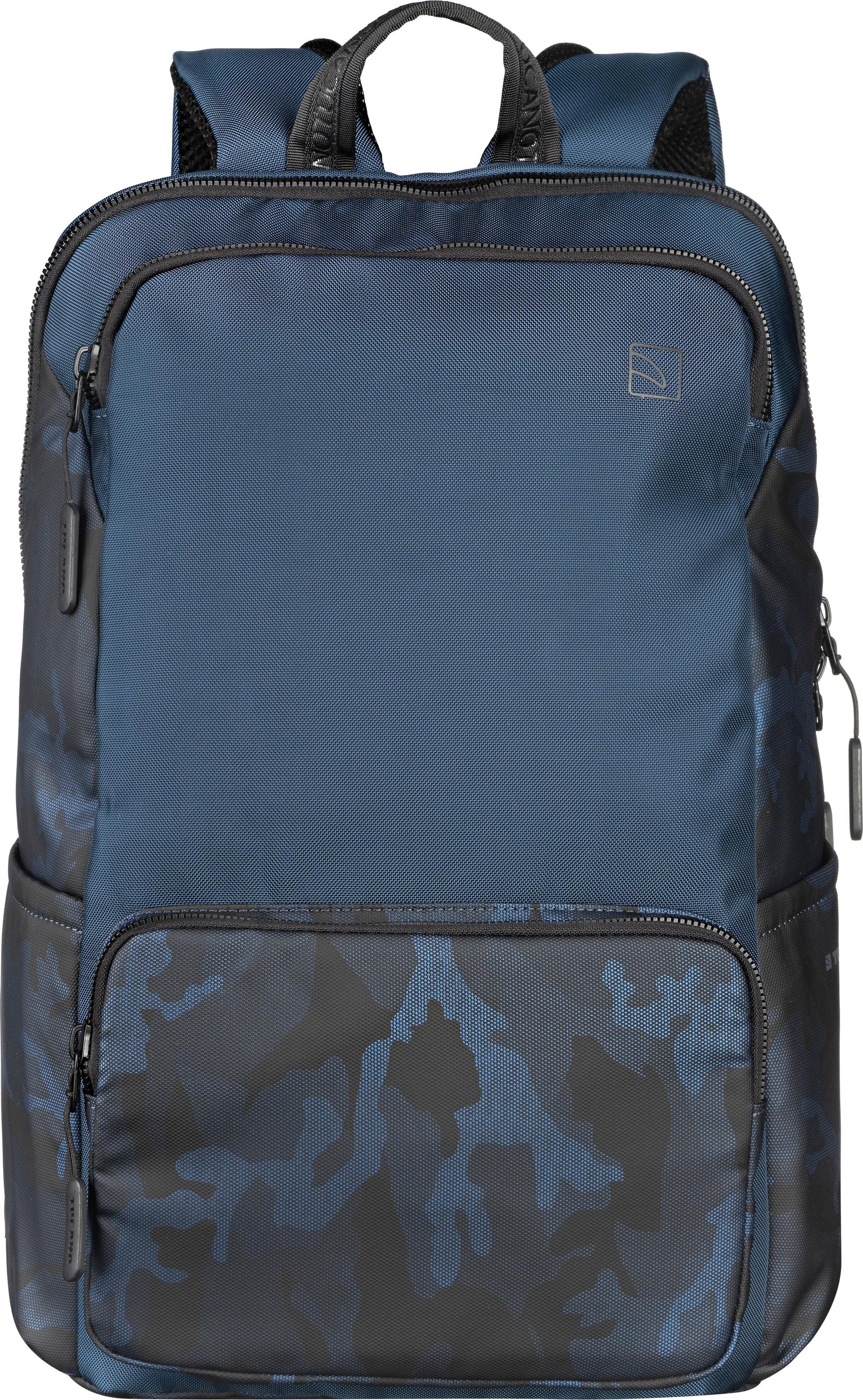 Tucano Terras Camouflage Laptop Backpack for 15.6 inch Laptops and MacBook Pro 16, Water-Resistant Polyester, Padded Compartments, Blue Camouflage