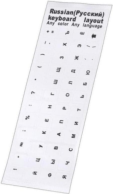 Helmet RU Layout,Transparent WaterProof Stickers for PC, Laptop