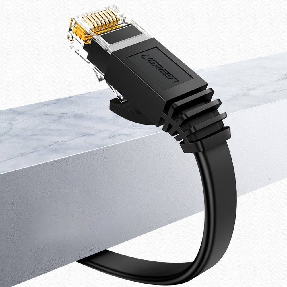 Cablu Ethernet UGREEN 60545 Cat 6 1.5m RJ45 Cablu de Retea 1Gbps 250MHz Conectori Platinati pentru PC Laptop Router Consola Gaming PS5 Xbox Negru