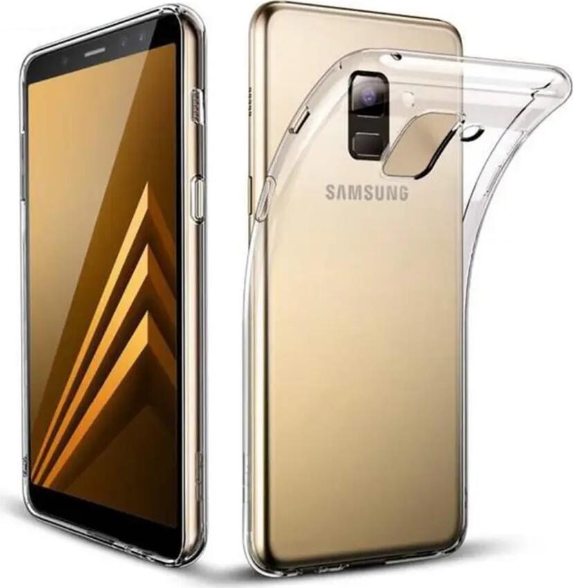 Прозрачный чехол Helmet из TPU для Samsung Galaxy A8 (2018), противоударный тонкий защитный кейс с приподнятыми краями, HMT-CTSA8PCL