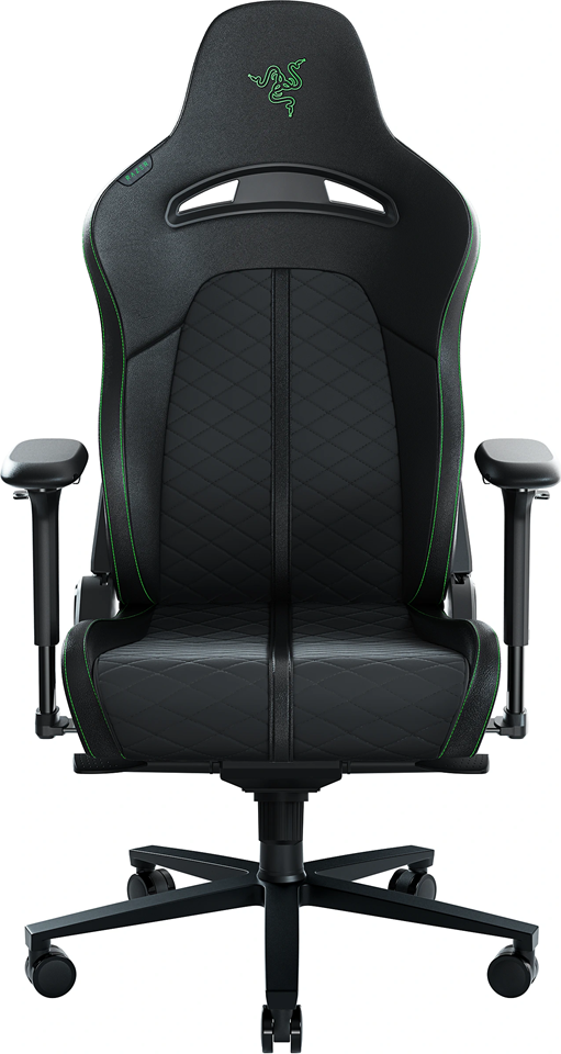 Scaun Gaming Razer Enki X, Piele Sintetica si Material Plush, Cotiere Reglabile 2D, Suport Lombar Integrat, Cadru din Otel, Negru/Verde