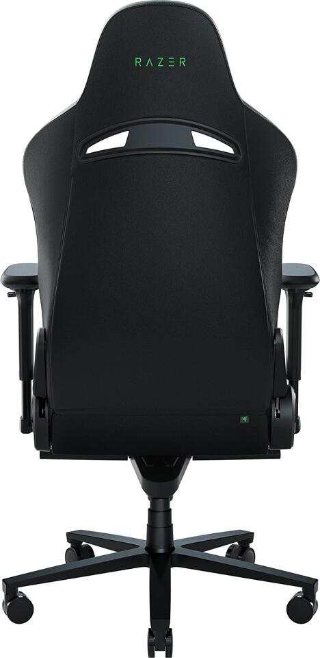 Scaun Gaming Razer Enki X, Piele Sintetica si Material Plush, Cotiere Reglabile 2D, Suport Lombar Integrat, Cadru din Otel, Negru/Verde