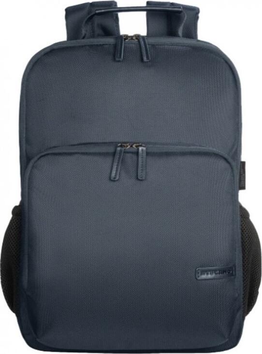 Rucsac Laptop Tucano Free & Busy pentru Laptopuri pana la 15.6 inch si MacBook 15, Poliester cu Detalii din Piele Eco, Compartiment Tableta, Albastru