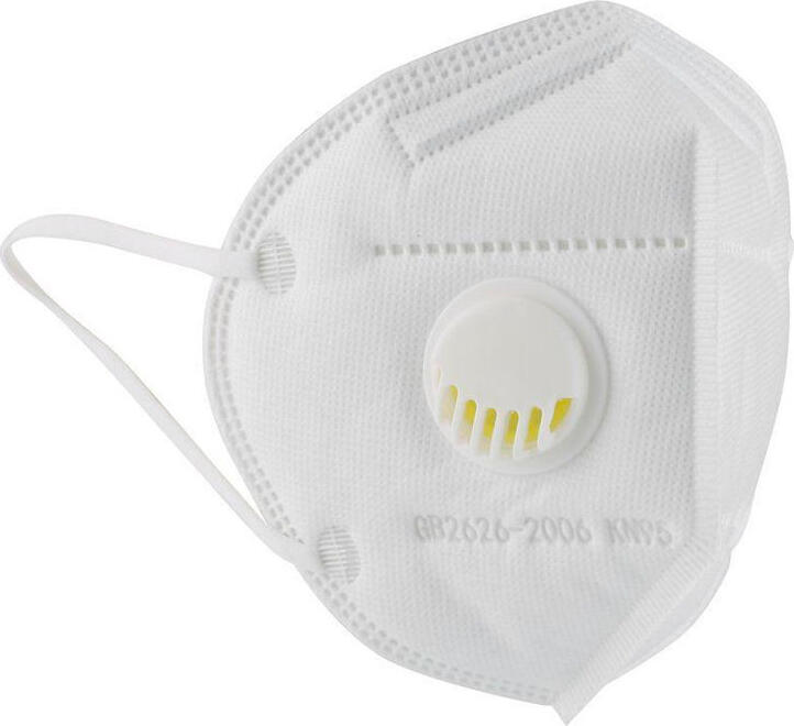 Helmet KN95 Disposable Protective Mask with Exhalation Valve, 5-Layer Filtration GB2626-2006 Standard, Adjustable Nose Clip, White