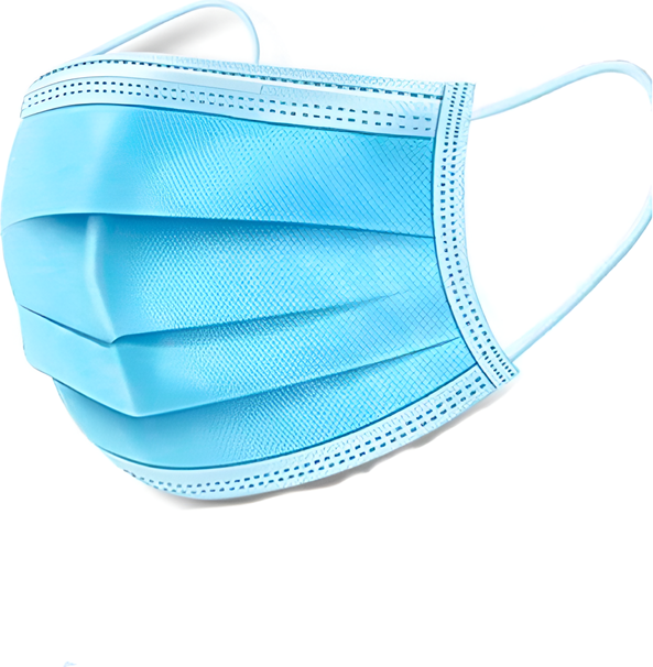 NNN Helmet Disposable Face Mask, 3 layers, Blue. 5pcs/box/ Masca faciala de unica folosinta. Albastra