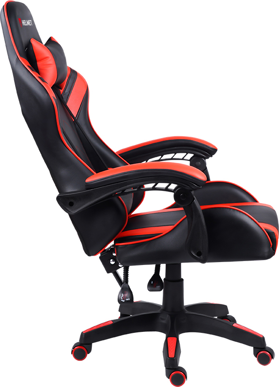 Scaun Gaming si Office Ergonomic Helmet CH-501, Stil Racing din Piele Ecologica Roșie, Cotiere 3D Reglabile, Gas Lift Clasa 4, Inclinare 135 Grade, Baza Nylon, Capacitate 120-150 kg